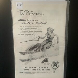 Vintage 1948 Texaco The Texas Company Top Performance Ad Advertisement
